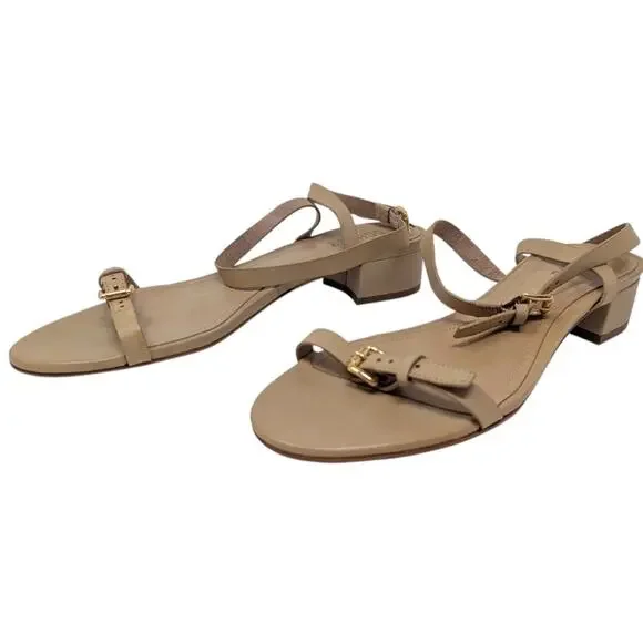 Schutz Aurora Nude Strappy Low Block Heel Sandals 9.5B NIB - Picture 4 of 8